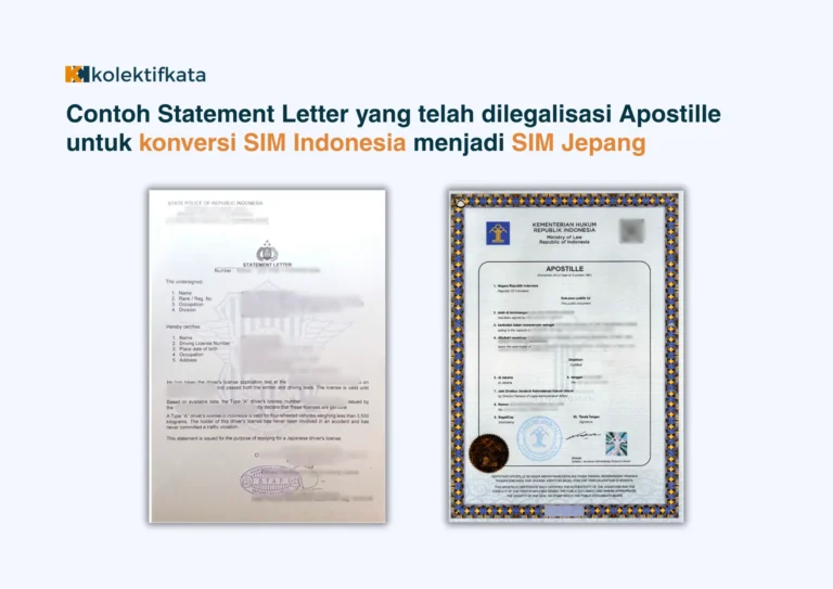 contoh hasil jasa apostille statement letter oleh kolektif kata
