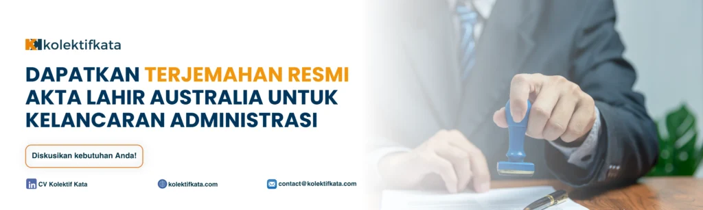terjemahan resmi akta lahir australia untuk kelancaran administrasi
